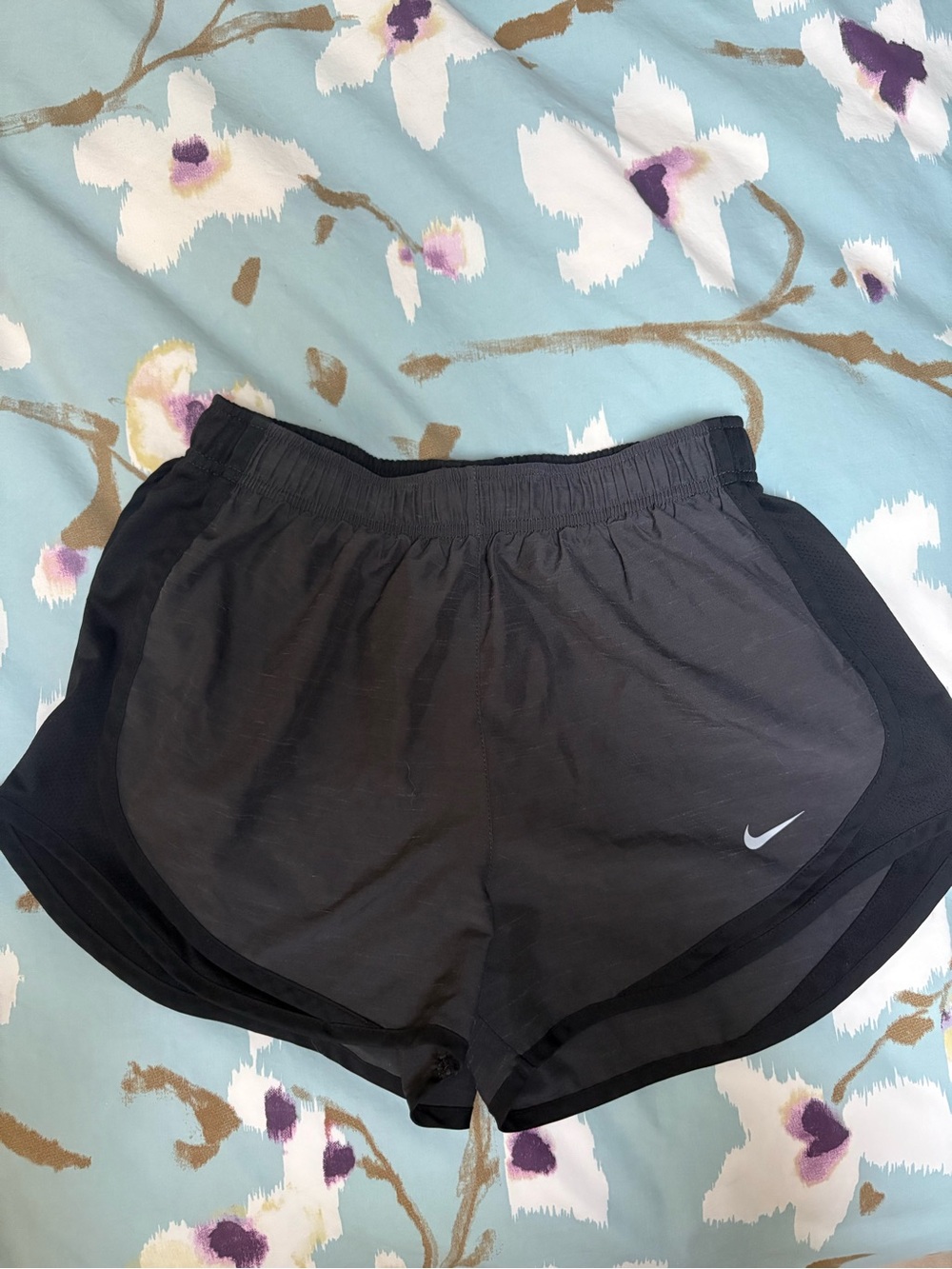 Nike Women’s Grey Black Athletic Running Shorts with Reflective Swoosh